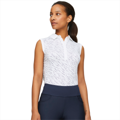PUMA Golf Puma Womens Cloudspun Whitewater Sleeveless Polo -Brands Shop 537490 01 mod01 16290.1679082362