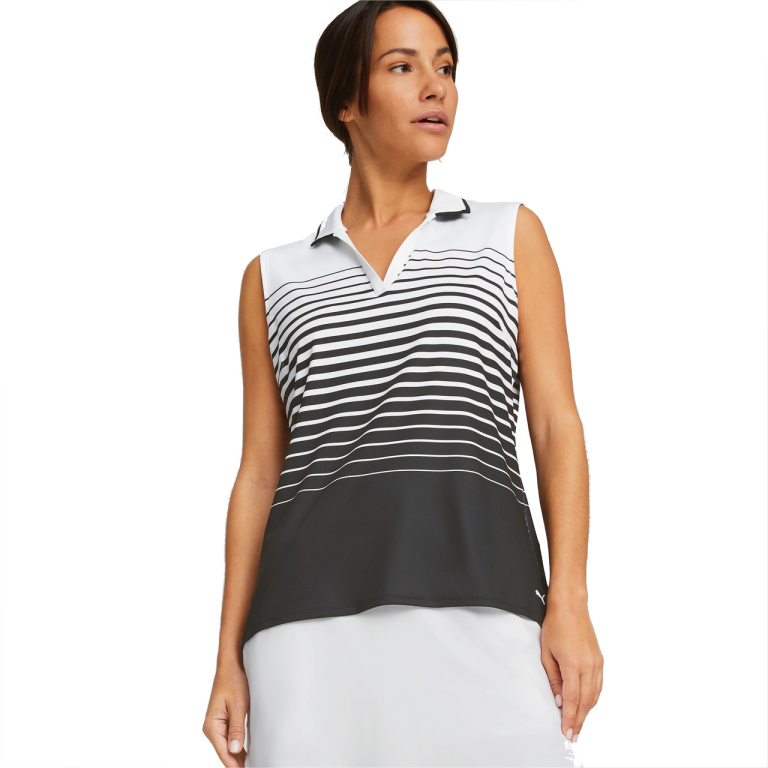 PUMA Golf Puma Womens MATTR Sleeveless Stripe Polo 9 PUMA Golf Puma Womens MATTR Sleeveless Stripe Polo - Image 7
