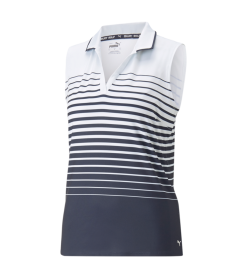 PUMA Golf Puma Womens MATTR Sleeveless Stripe Polo