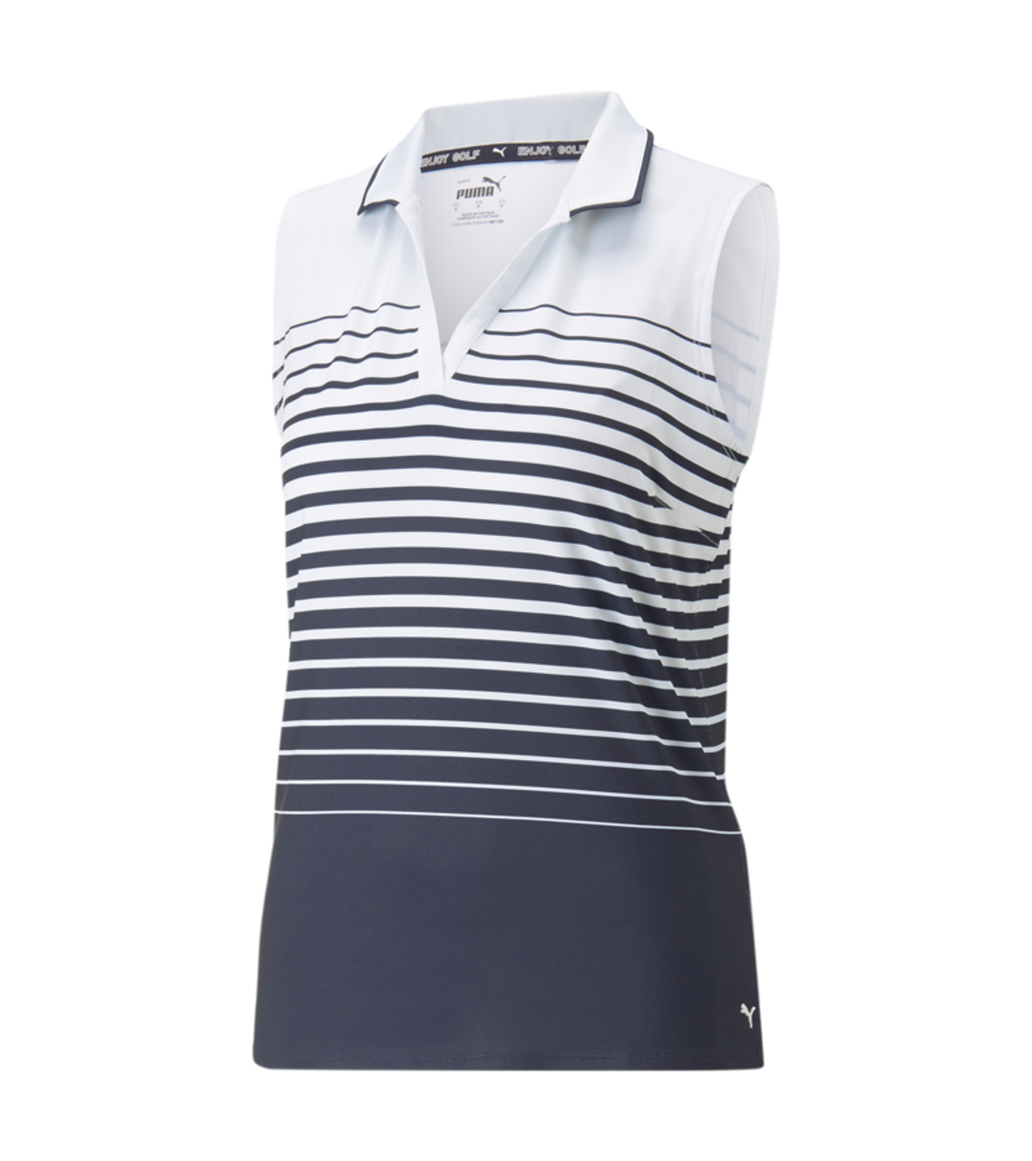 PUMA Golf Puma Womens MATTR Sleeveless Stripe Polo 3 PUMA Golf Puma Womens MATTR Sleeveless Stripe Polo