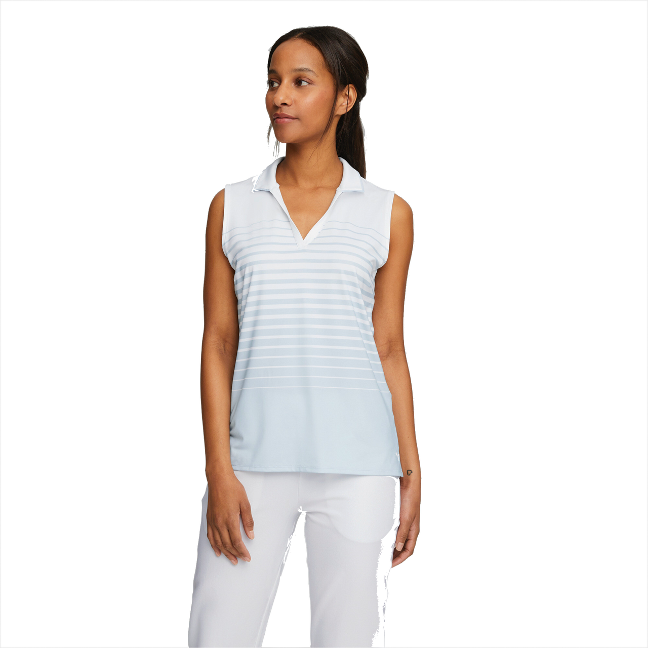 PUMA Golf Puma Womens MATTR Sleeveless Stripe Polo 14 PUMA Golf Puma Womens MATTR Sleeveless Stripe Polo - Image 12