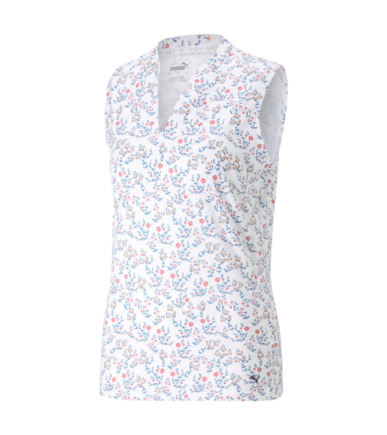 PUMA Golf Puma Womens MATTR Micro Floral Sleeveless Polo 3 PUMA Golf Puma Womens MATTR Micro Floral Sleeveless Polo