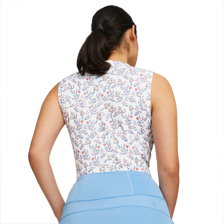 PUMA Golf Puma Womens MATTR Micro Floral Sleeveless Polo 5 PUMA Golf Puma Womens MATTR Micro Floral Sleeveless Polo - Image 3