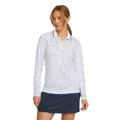 PUMA Golf Puma Womens You-V Whitewater Long Sleeve Polo -Brands Shop 539036 01 mod01 27918.1673979744