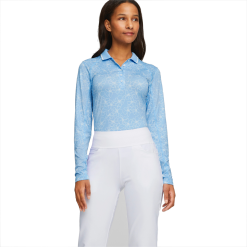 PUMA Golf Puma Womens You-V Island Flower Long Sleeve Polo -Brands Shop 539037 02 mod01 65586.1679083150