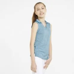 PUMA Golf Puma Girls Sleeveless Heather Polo -Brands Shop 579314 22 mod01 41925.1665507444