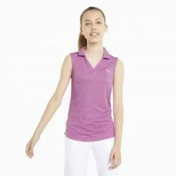 PUMA Golf Puma Girls Sleeveless Heather Polo
