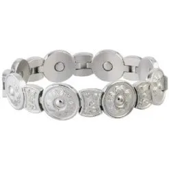 Sabona Round Flower Stainless Magnetic Bracelet