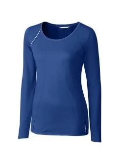 Cutter & Buck Ladies Long Sleeve Jaimie Scoop Neck Shirt -Brands Shop LBK00014 TBL MANN HG 56413.1649713417