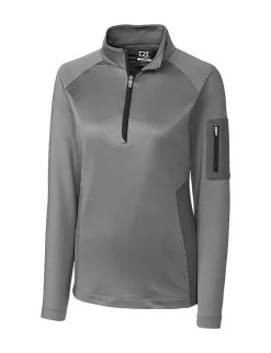 Cutter & Buck Ladies Shaw Hybrid Half Zip -Brands Shop LCK08666 OXBL MANN HG 17153.1649799506