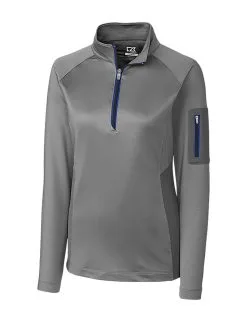 Cutter & Buck Ladies Shaw Hybrid Half Zip -Brands Shop LCK08666 OXTBL MANN HG 02589.1649799506