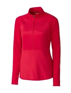 Cutter & Buck Ladies Pennant Sport 3/4 Zip Top -Brands Shop LCK08717 RD MANN HG 91834.1649798504
