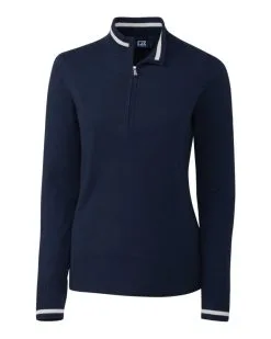 Cutter & Buck Ladies Lakemont Tipped Half Zip -Brands Shop LCS00005 LYN MANN HG 94707.1669056891