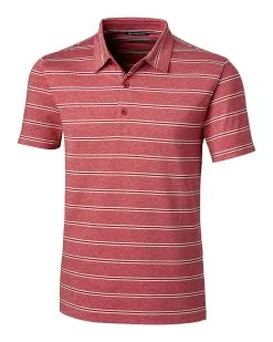 Cutter & Buck Forge Heather Stripe Tailored Fit Polo -Brands Shop MCK00132 CDR MANN HG 24772.1649194253