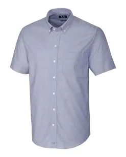 Cutter & Buck Short Sleeve Stretch Oxford Shirt -Brands Shop MCW00140 LTB MANN HG 27570.1637274508