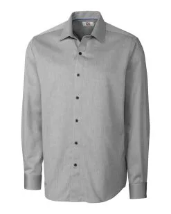Cutter & Buck Long Sleeve Epic Easy Care Mini Herringbone - Big & Tall